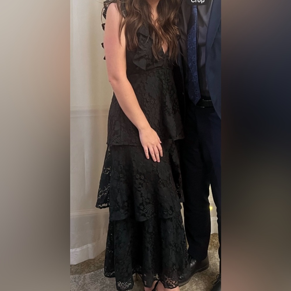 Lulu's Charcoal Satin Dress